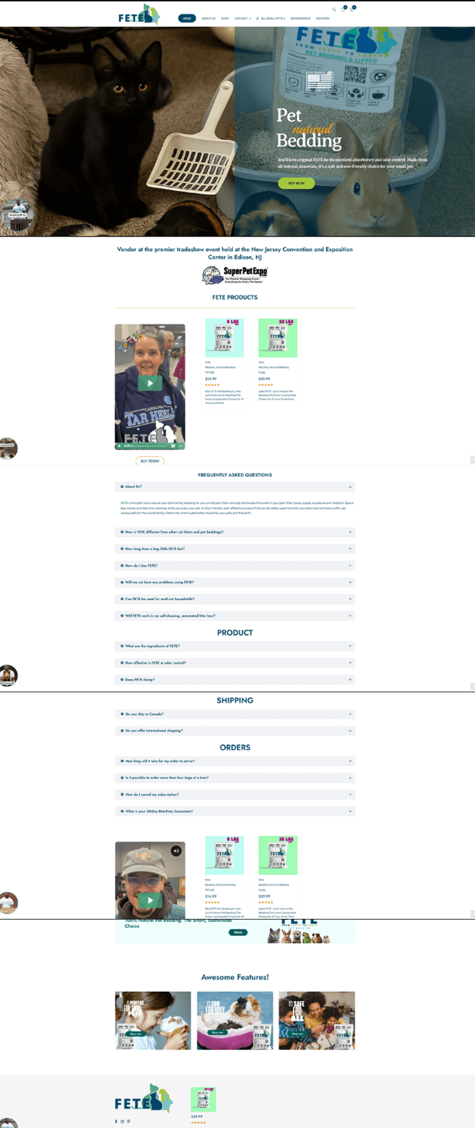 Fete Home Page Before